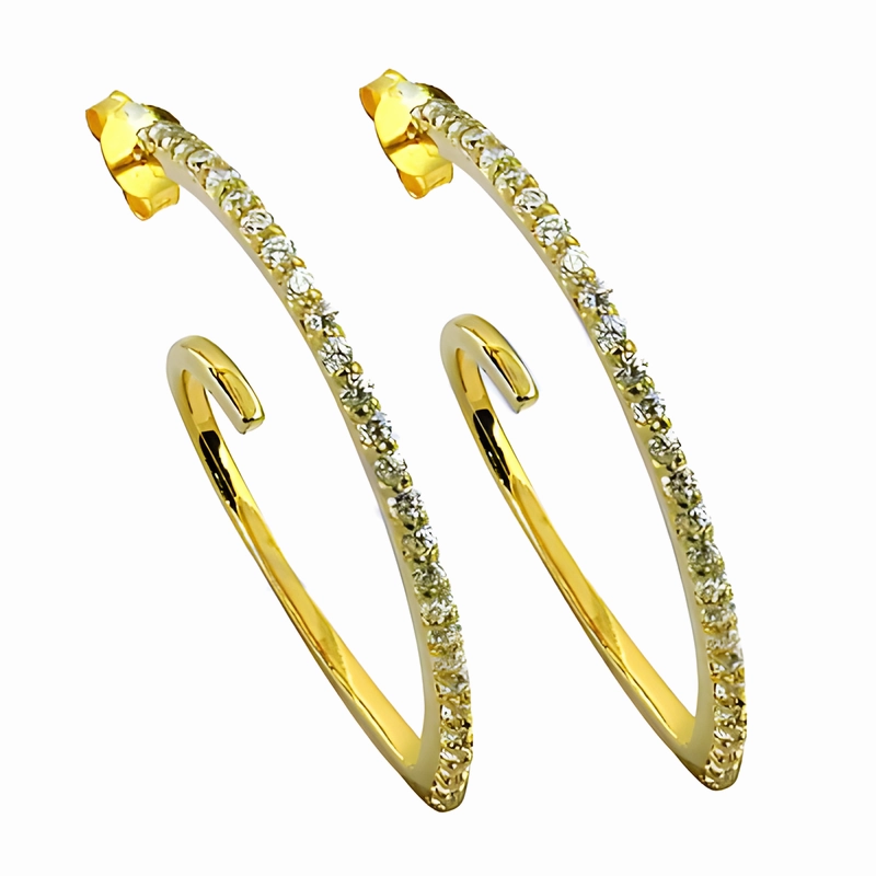 Elegant Fashionable Cubic Zirconia Silver Gold-Plated Earrings Brilliant Design Unique product