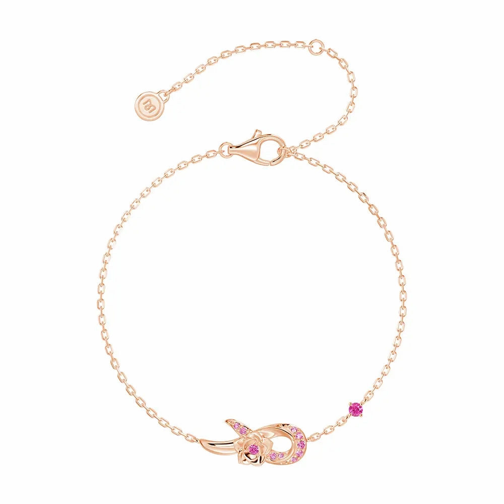 "Blossom Of Hope" Pink Ribbon Breast Cancer Awareness Bracelet Polished Element Luxury Line