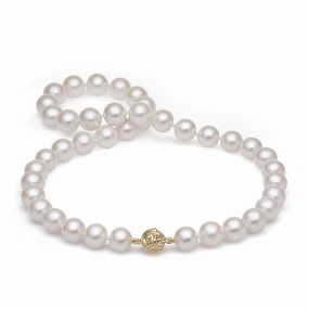 Sophisticated Gifts 18-19" Freshwater White Pearl Strand with Magnetic Gold Clasp - 9-11mm