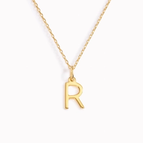 Group Piece Elegant Choice R Necklace / Gold Initial Necklace