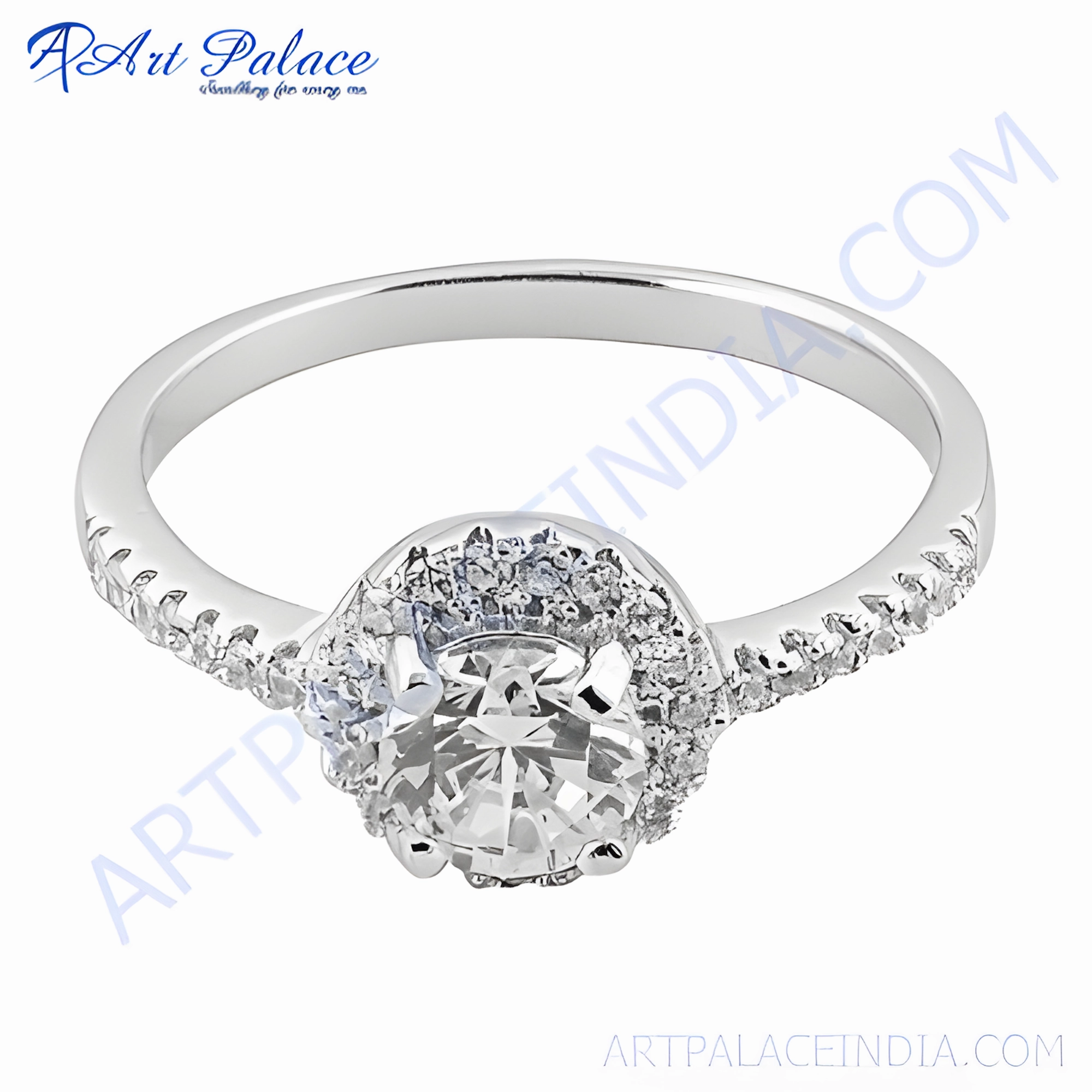 Elegant Royal Cubic Zirconia Silver Ring - Affordable Luxury Jewelry Fine Jewelry Sturdy Embellishment