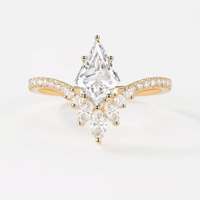 Bridal Collection Kite Cut Lab Grown Diamond Chevron Engagement Ring - Sylph