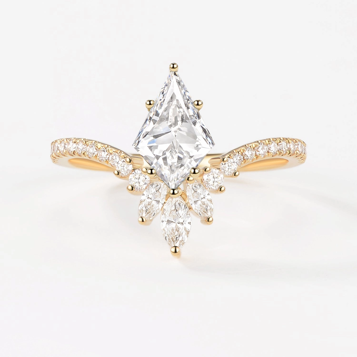 Bridal Collection Kite Cut Lab Grown Diamond Chevron Engagement Ring - Sylph