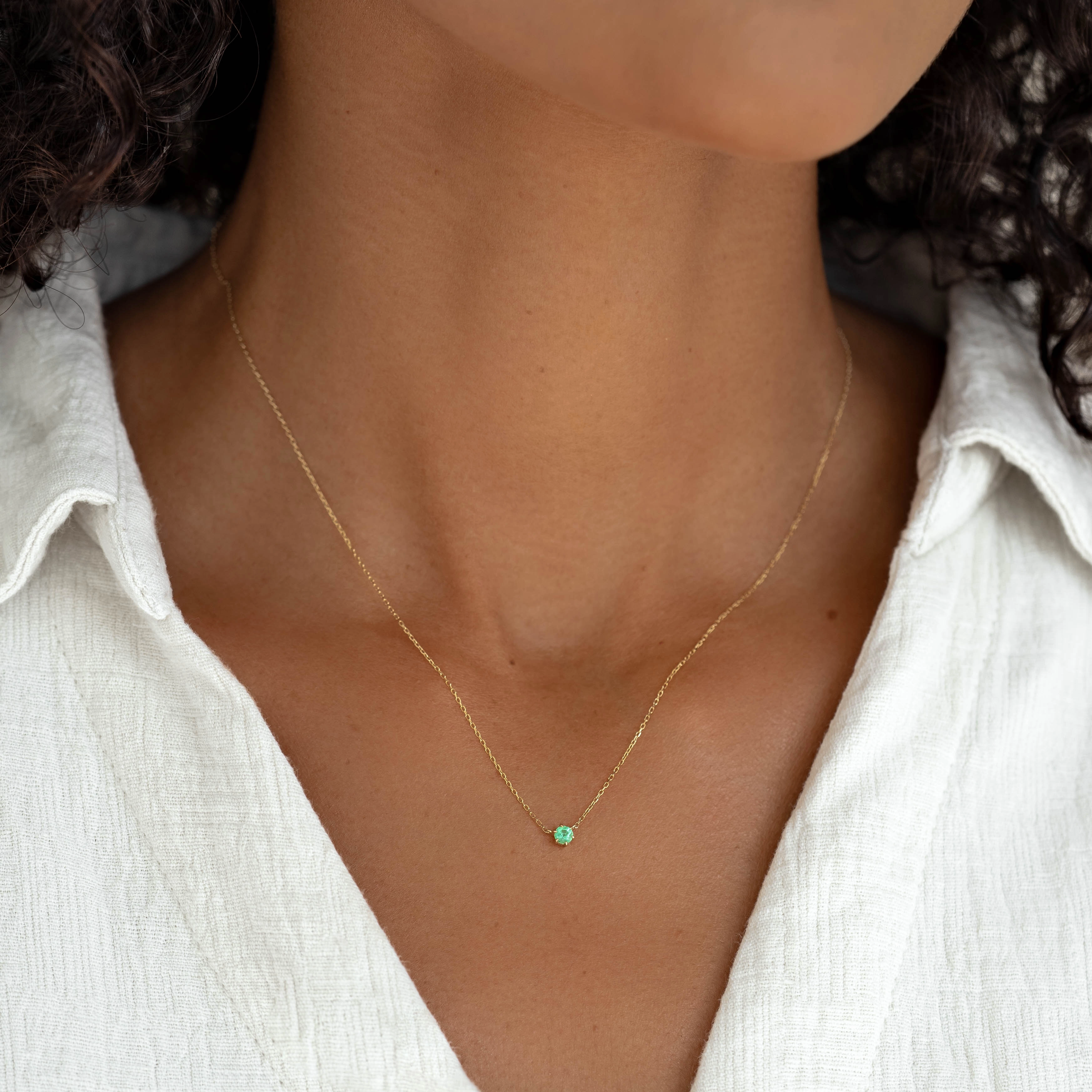 Opalescent Jewelry Seasonal Wear Adornment Emerald Pendant Necklace 14k Gold - Amalie