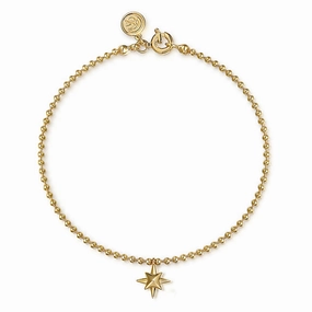 14K Yellow Gold Bujukan Starburst Charm Bracelet Honored Amalgamations Iconic look
