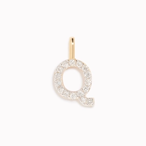 Caring Accent Perfect Present Diamond Initial Pendant 14k Gold - Q