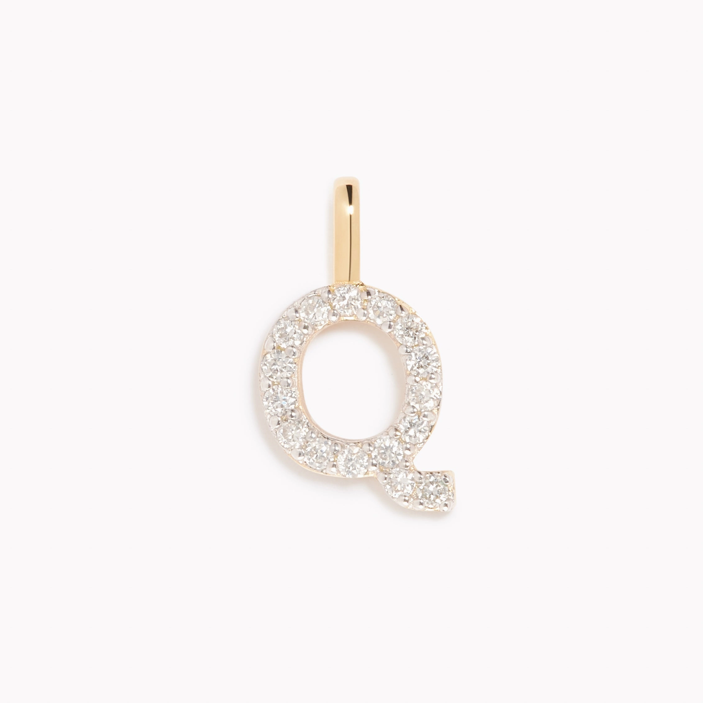 Caring Accent Perfect Present Diamond Initial Pendant 14k Gold - Q