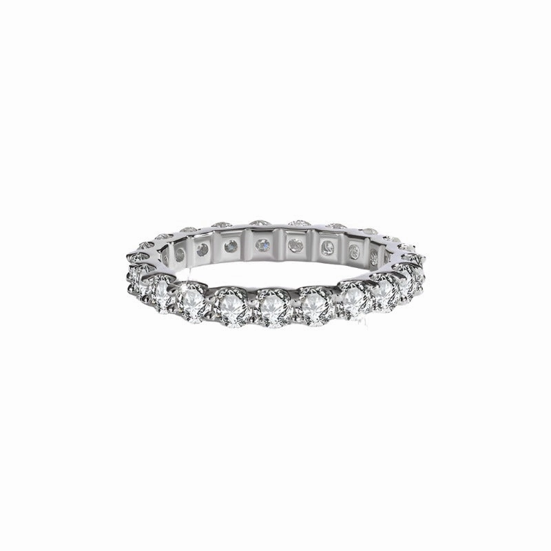 Office Wear Bold Pop 2.2 Carat Full Diamond Ring Band | S925 | Moissanite