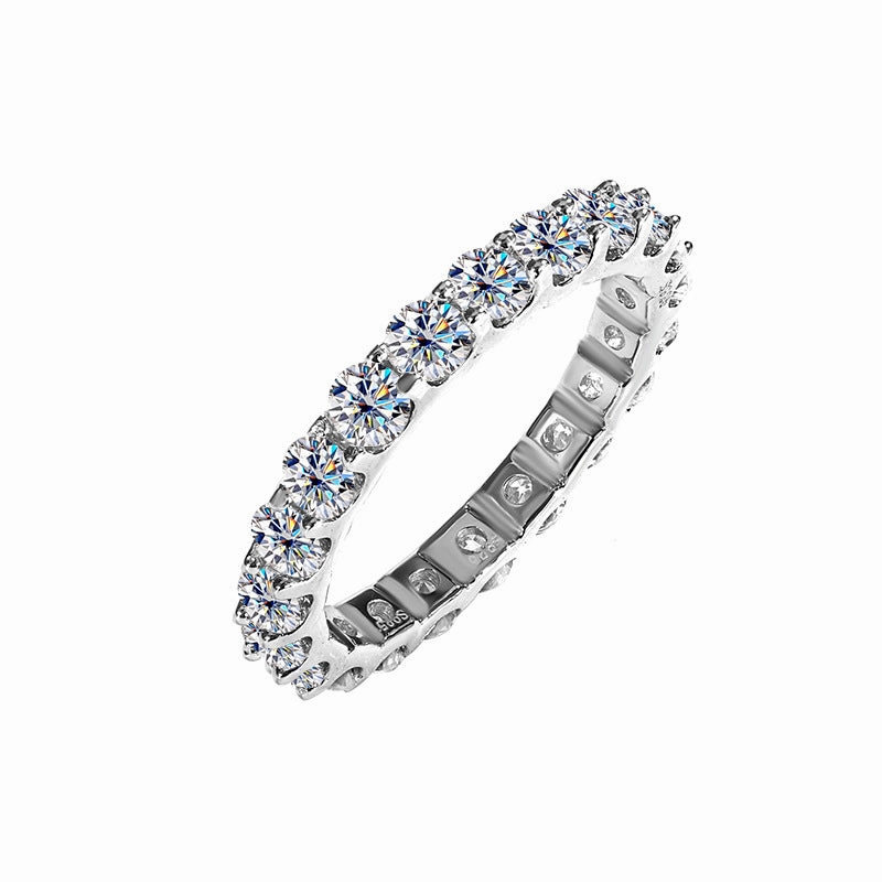 Light tone 2.2 Carat Full Diamond Ring Band | S925 | Moissanite