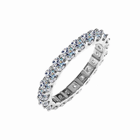 Light tone 2.2 Carat Full Diamond Ring Band | S925 | Moissanite