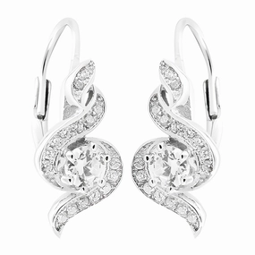 Stunning Cubic Zirconia Gemstone Silver Earrings - Hot & Dazzling Jewelry Modern Product