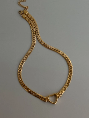 Luxury piece Lydia Curb Chain Heart Necklace 18K Gold/Silver