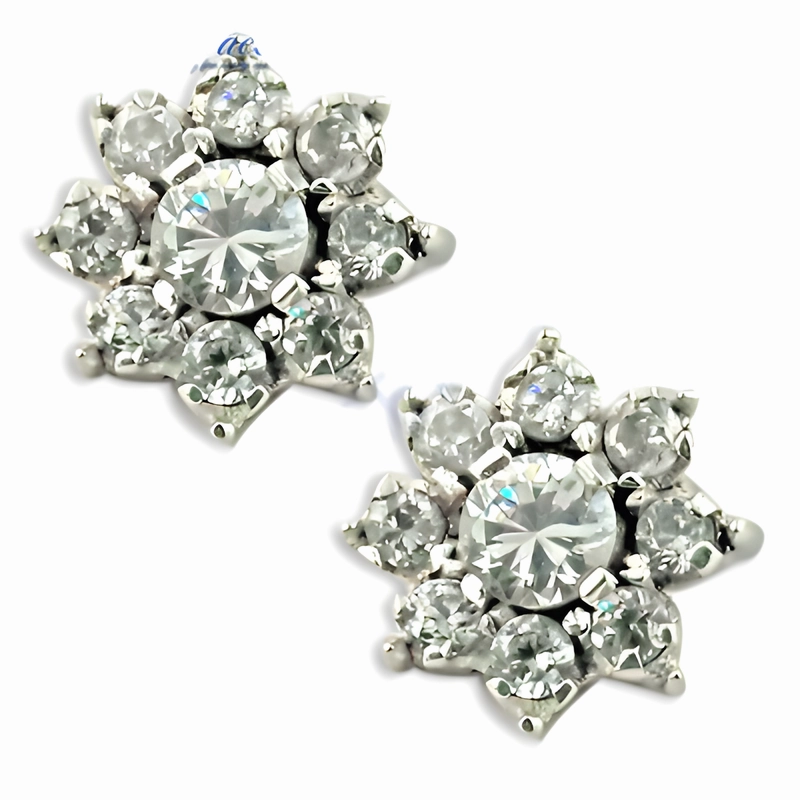 Grand Ornament Exclusive 925 Sterling Silver Cubic Zirconia Gemstone Earrings