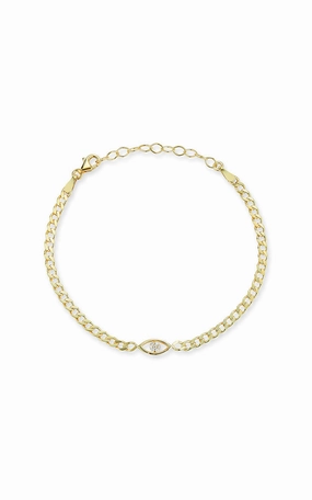Chic Flash Evil Eye Chain Link Bracelet