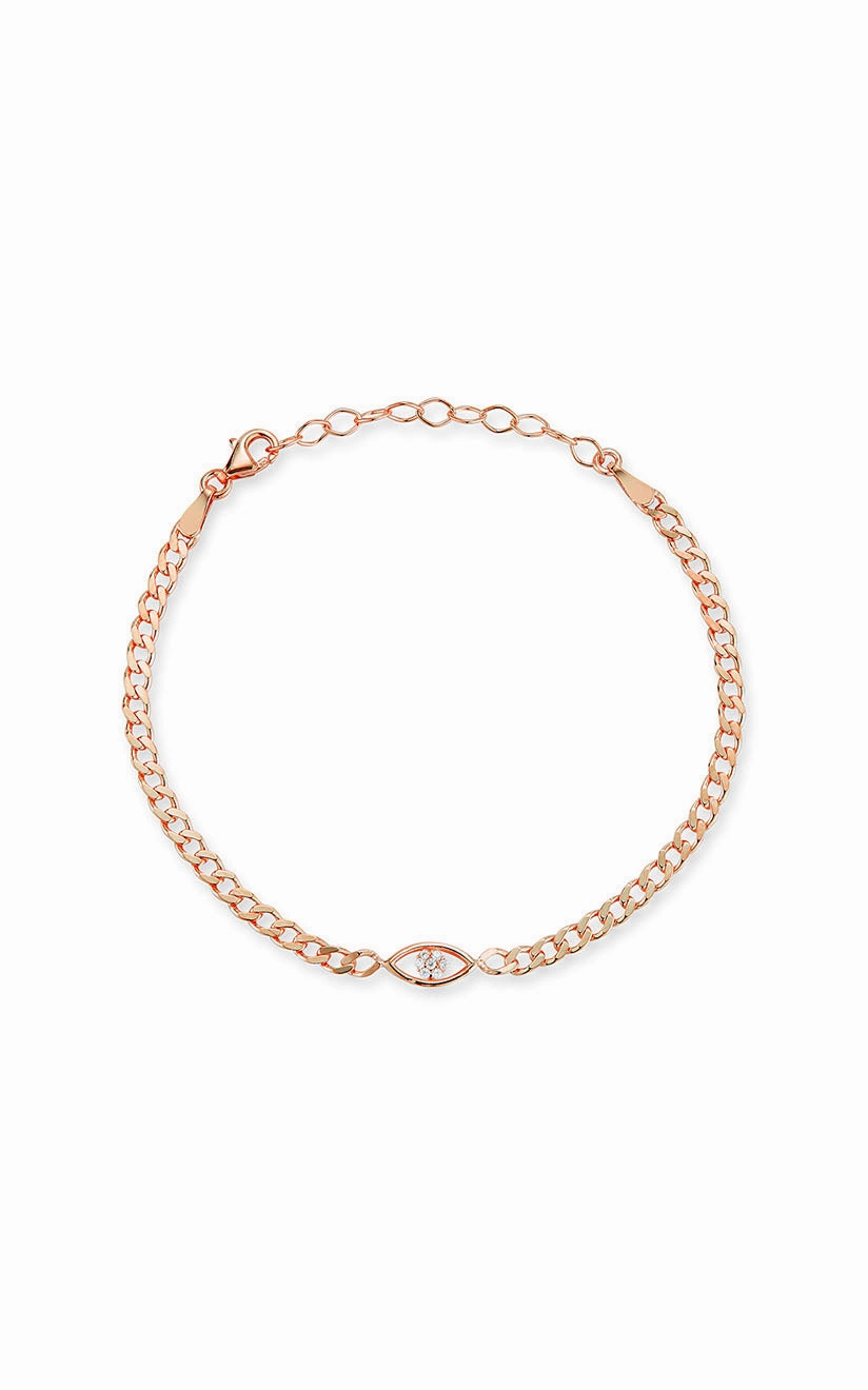 Evil Eye Chain Link Bracelet Feminine Edge Radiant Accent