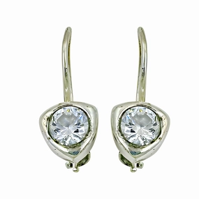 Stylish CZ Gemstone Silver Earrings - Trendy Fashion Jewelry Seasonal Jewelry
