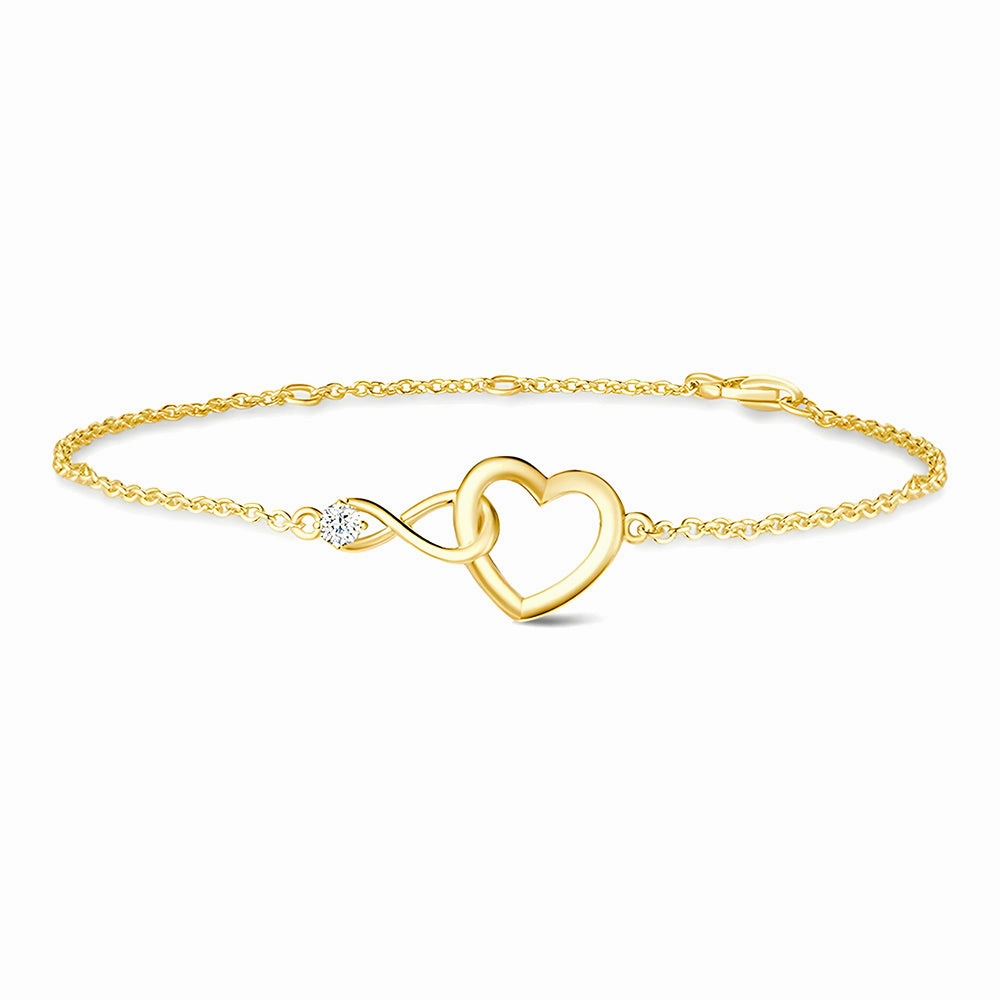 Neat Spark Autumn Accent Interlocking Hearts Diamond Accent Infinity Bracelet