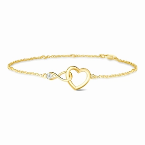 Neat Spark Autumn Accent Interlocking Hearts Diamond Accent Infinity Bracelet