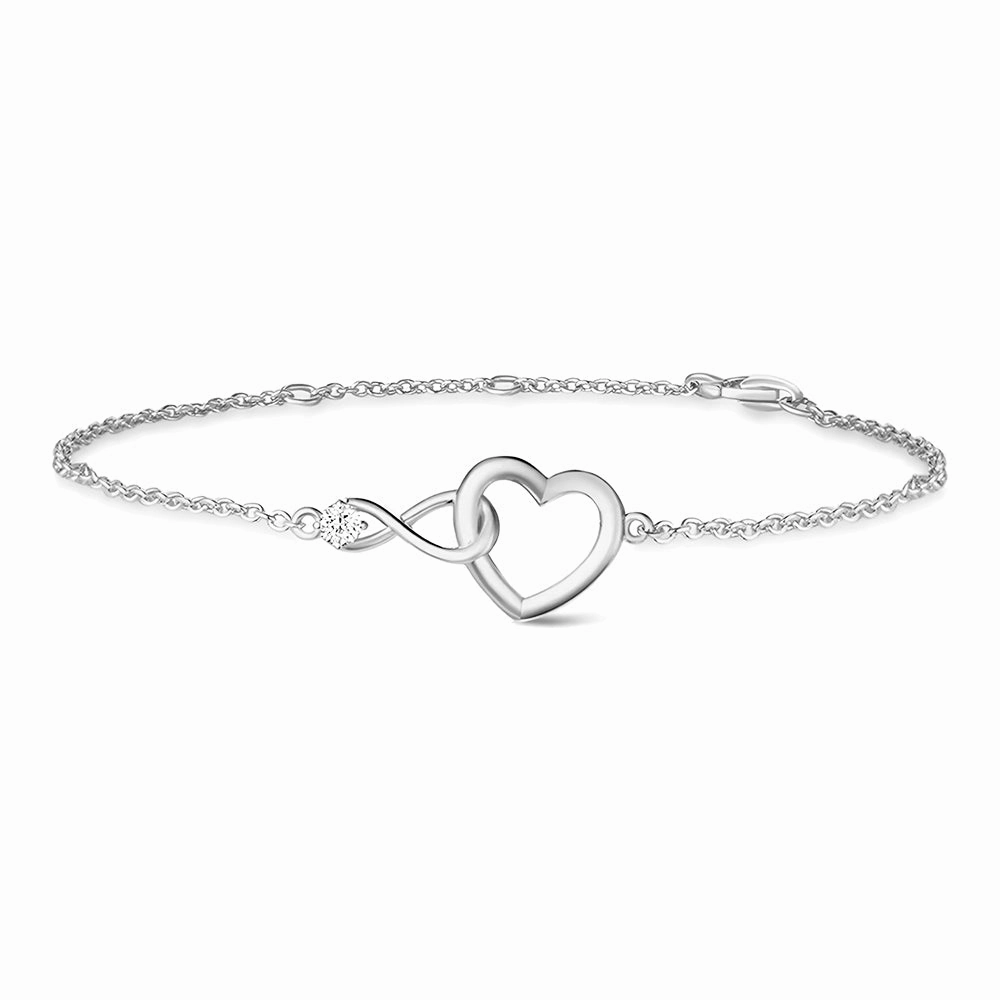 Interlocking Hearts Diamond Accent Infinity Bracelet Gifting Light