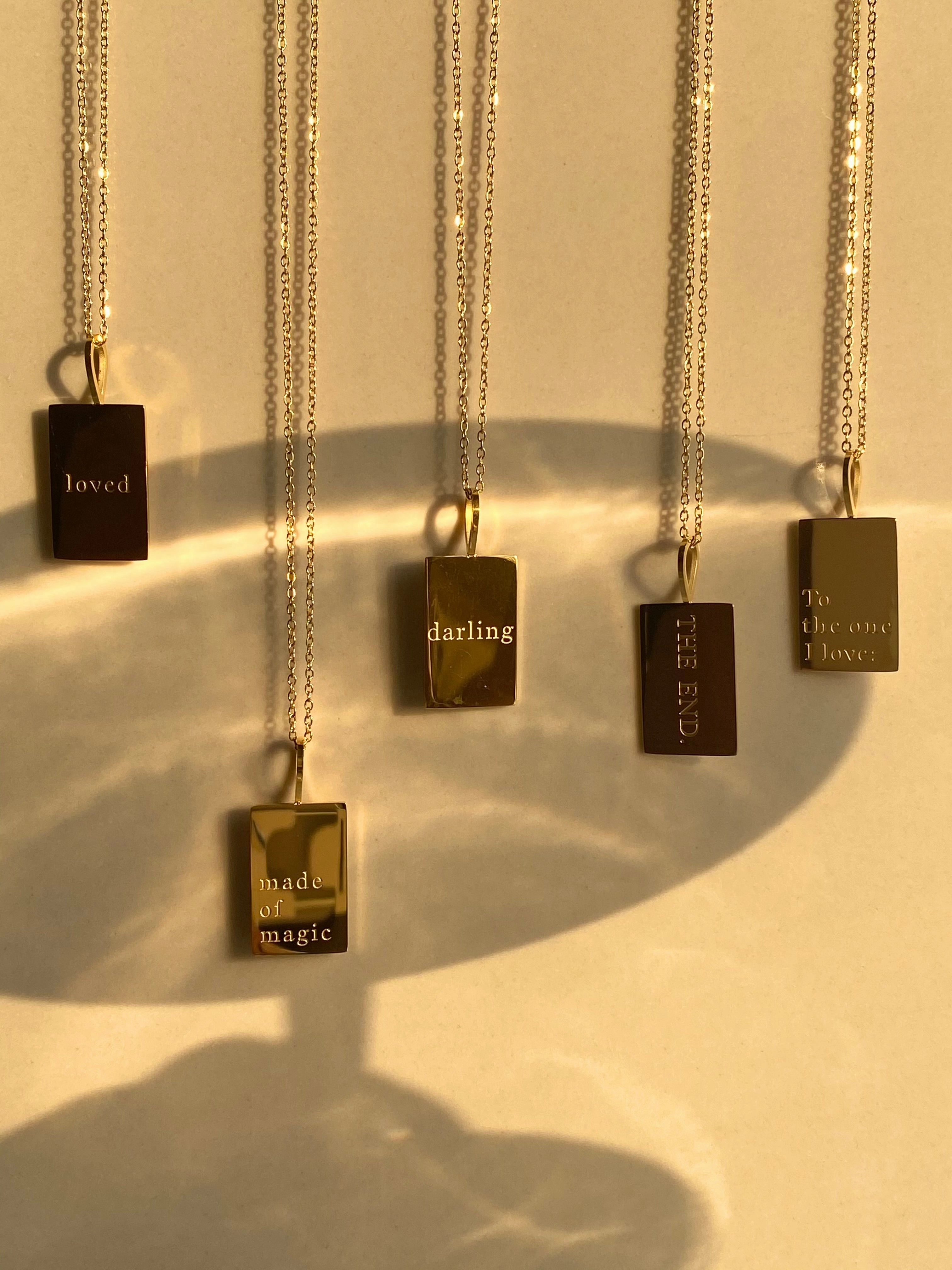 Engraved Sweet Word & Phrase Necklace Waterproof Beautiful Wear Eternal Piece