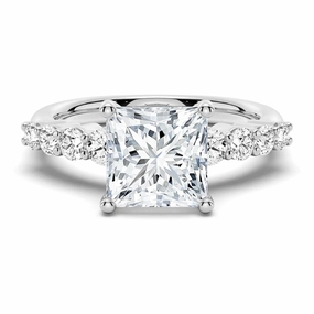Shine On Classic Shared Prong Princess Cut Moissanite Engagement Ring