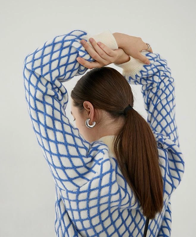 Cute Accessory Macaroni Stud Earrings 18K Chunky Gold Silver C-Shape Earrings