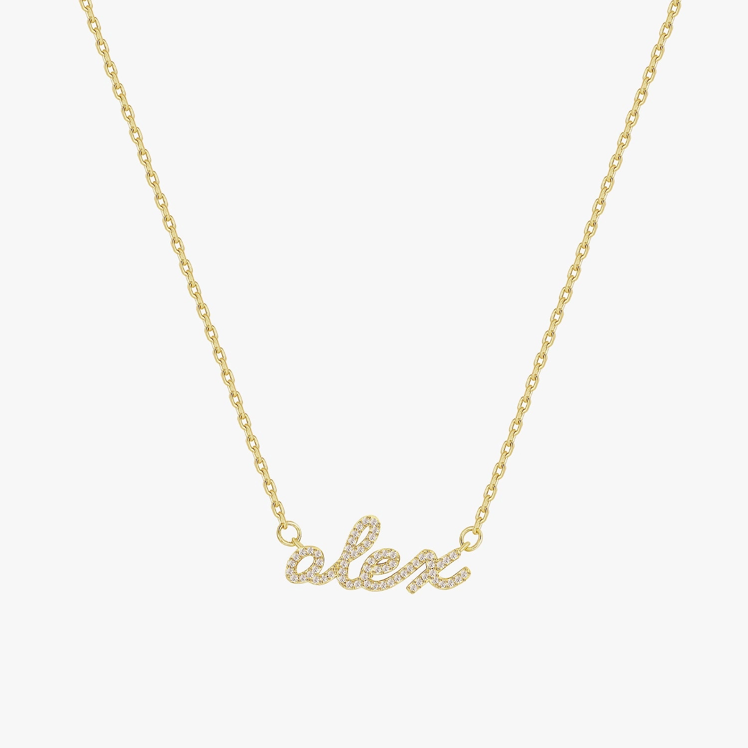 Personalized Cubic Zirconia Name Necklace Intricate Work