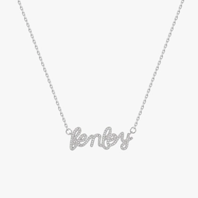 Personalized Cubic Zirconia Name Necklace Charming Pieces Design Lush Touch