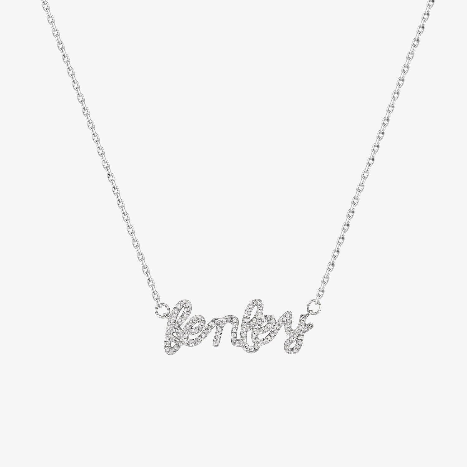Personalized Cubic Zirconia Name Necklace Charming Pieces Design Lush Touch
