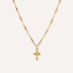 Polished Edge Vogue Style FAITH MINI CROSS NECKLACE