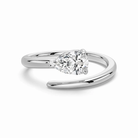 Refined Classic Pear Shaped Lab Grown Diamond Promise Ring Distinctive Piece Opulent Sparkle