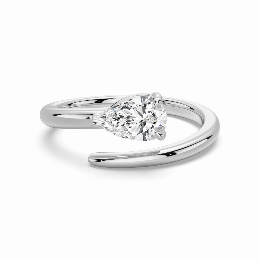 Refined Classic Pear Shaped Lab Grown Diamond Promise Ring Classic Feature Lustrous Finish
