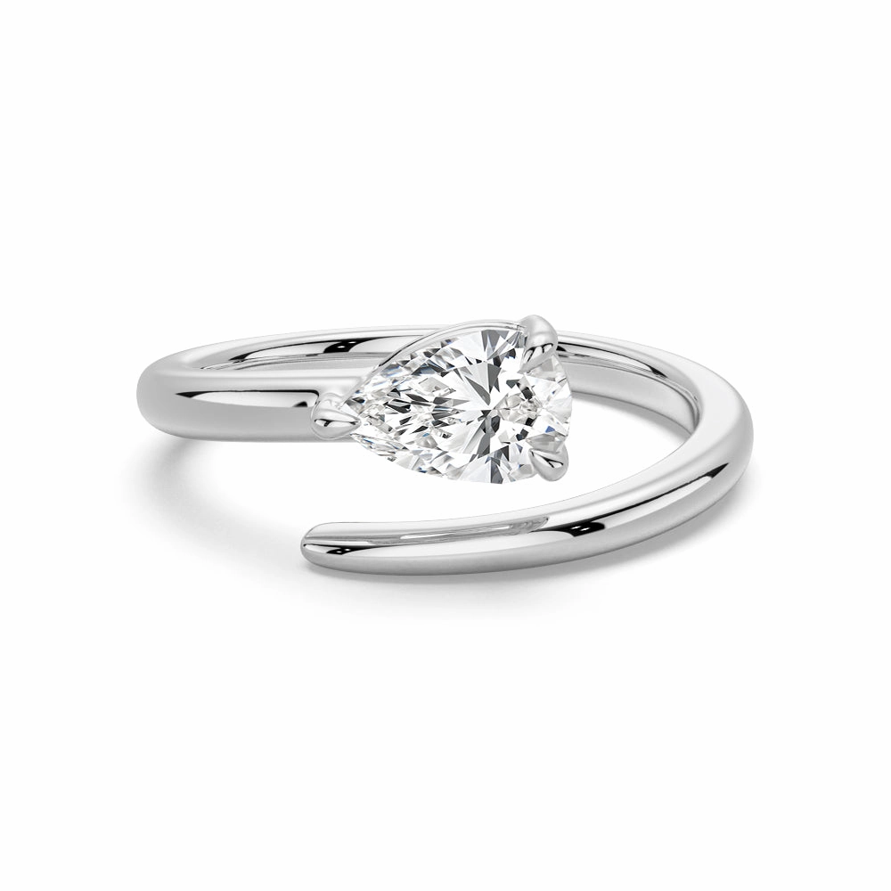 Refined Classic Pear Shaped Lab Grown Diamond Promise Ring Distinctive Piece Opulent Sparkle