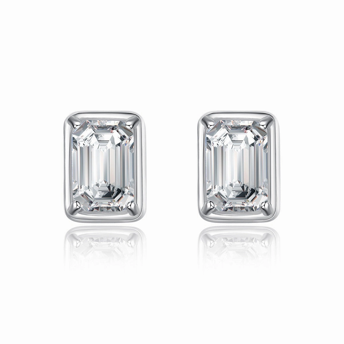 Fashion Statements 1.2 Carat Emerald Cut Diamond Earrings | S925 | Moissanite