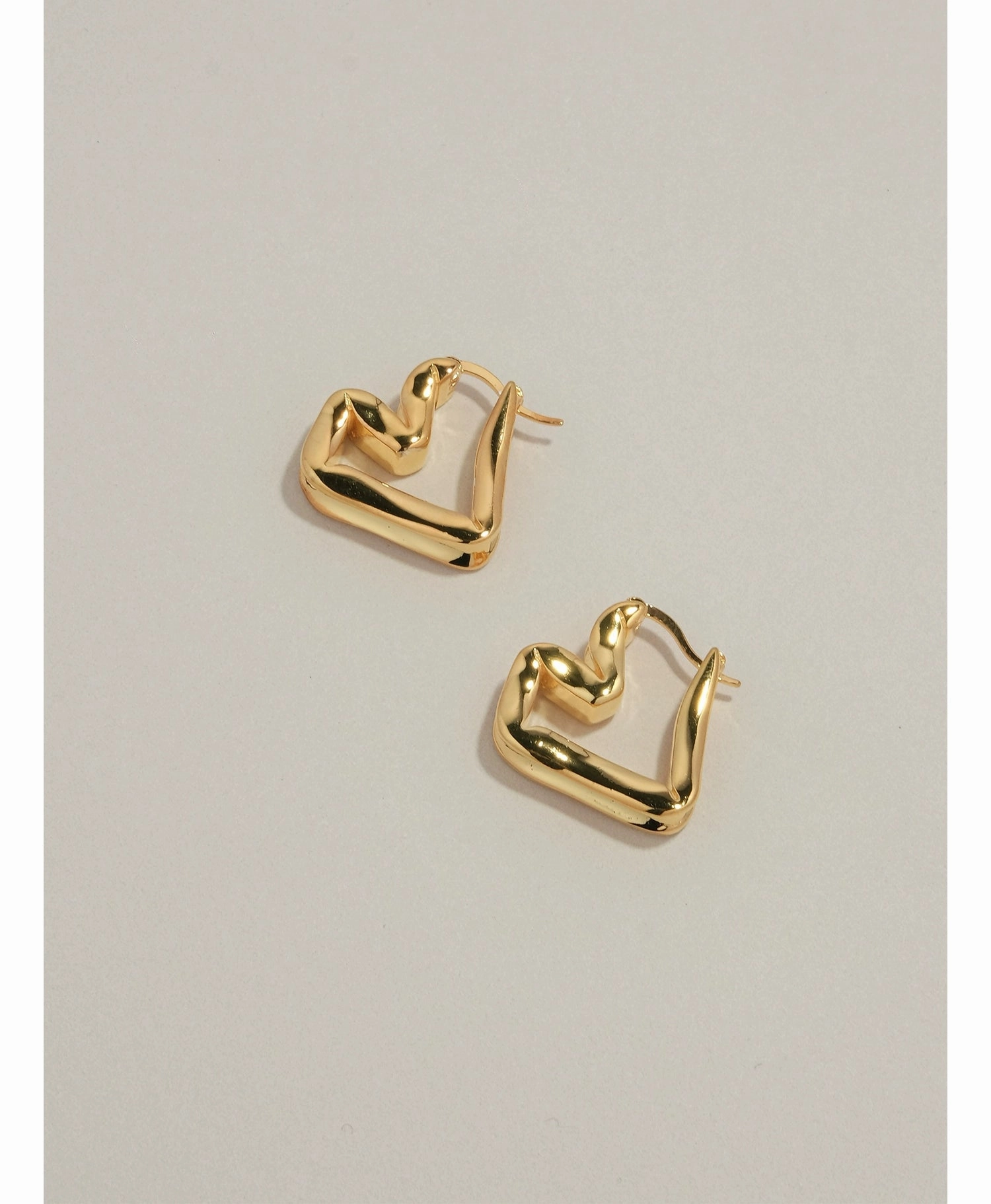 Ricoh Heart Hoop Earrings Gold / Silver Rustic Decoration Graceful Accent