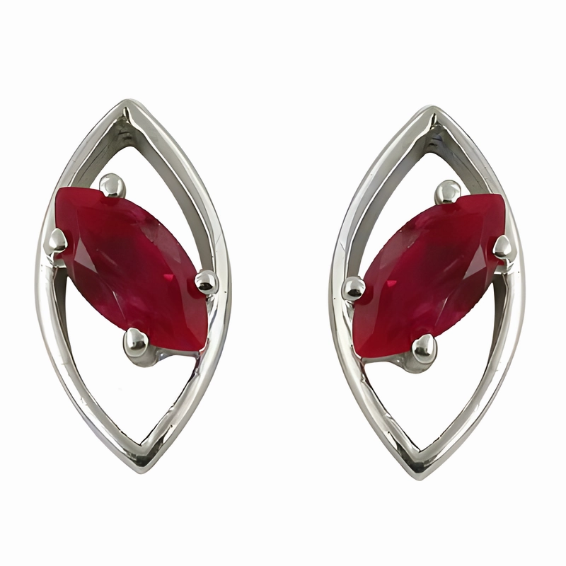Beach Decoration Lightweight Option Stunning Red Cubic Zirconia Gemstone Silver Earrings - Perfect Gift