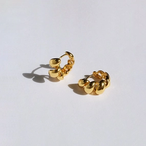 Sturdy Accent Party Embellishment Chunky Twisted Rope Croissant Hoop Earrings