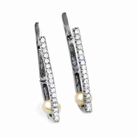 Cute Adornment Artistic Trinket Latest Luxury Cubic Zirconia Pearl Silver Earrings - Shop Now