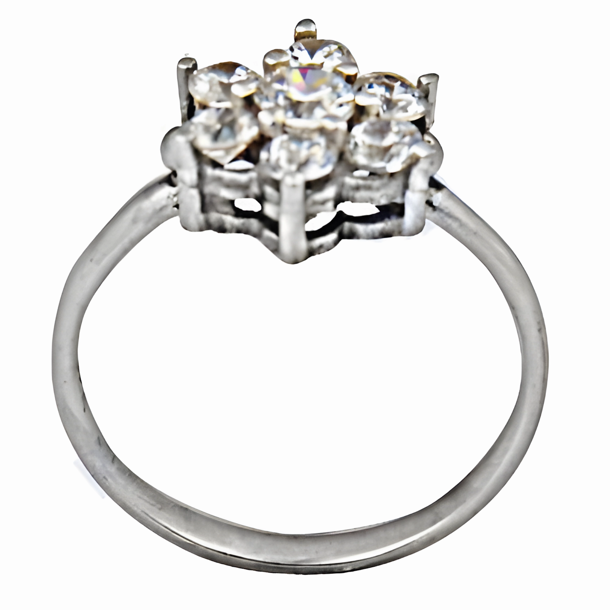 Low-Cost Symbol Triangular Pattern Feminine Unique Design CZ Silver Ring - Magnificent Fashion CZ Rings