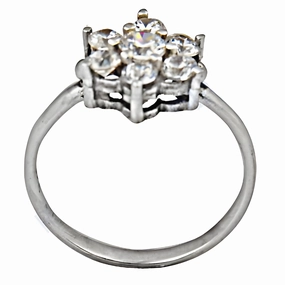 Low-Cost Symbol Triangular Pattern Feminine Unique Design CZ Silver Ring - Magnificent Fashion CZ Rings