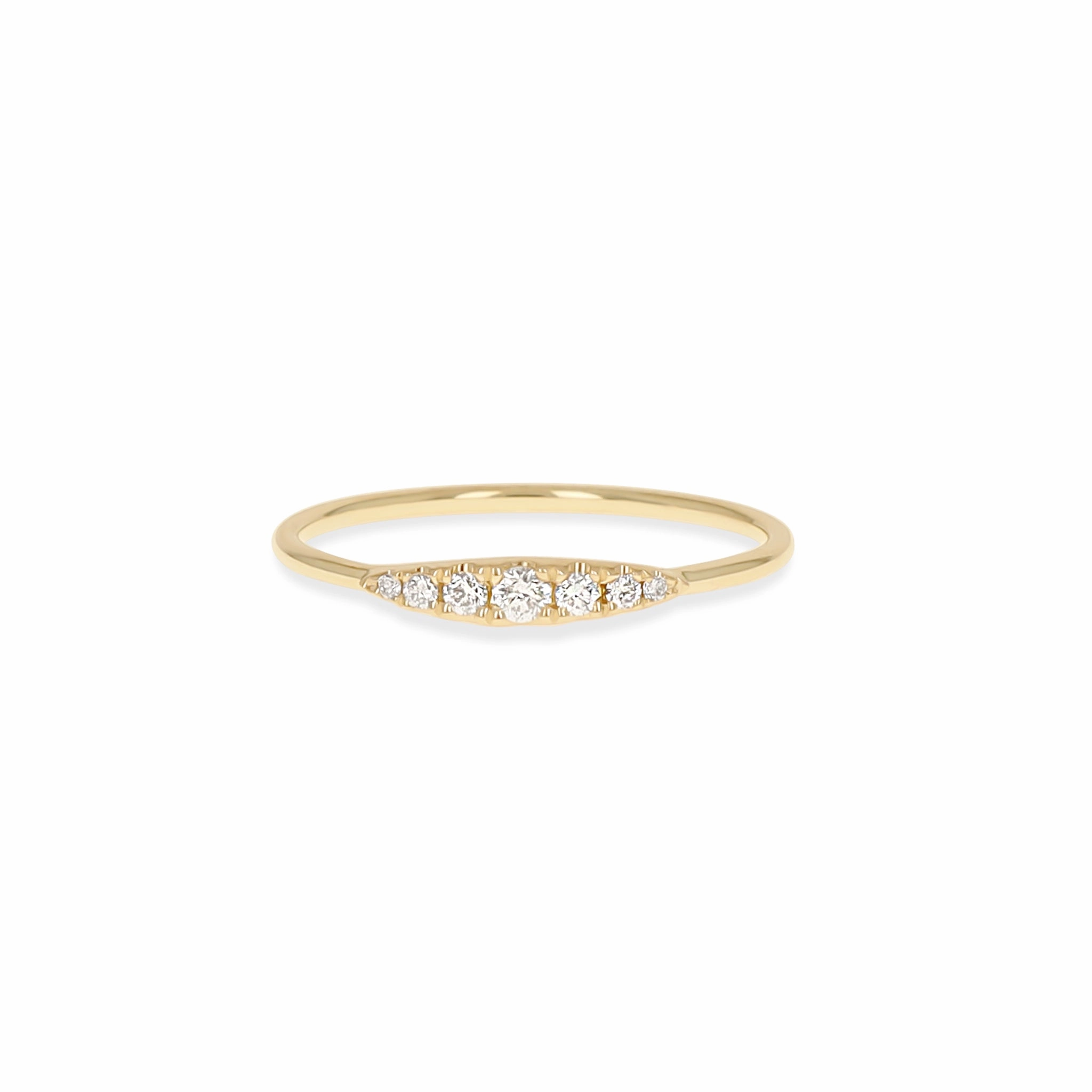 Curved Diamond Bar Ring Premium Finish Sleek Spark