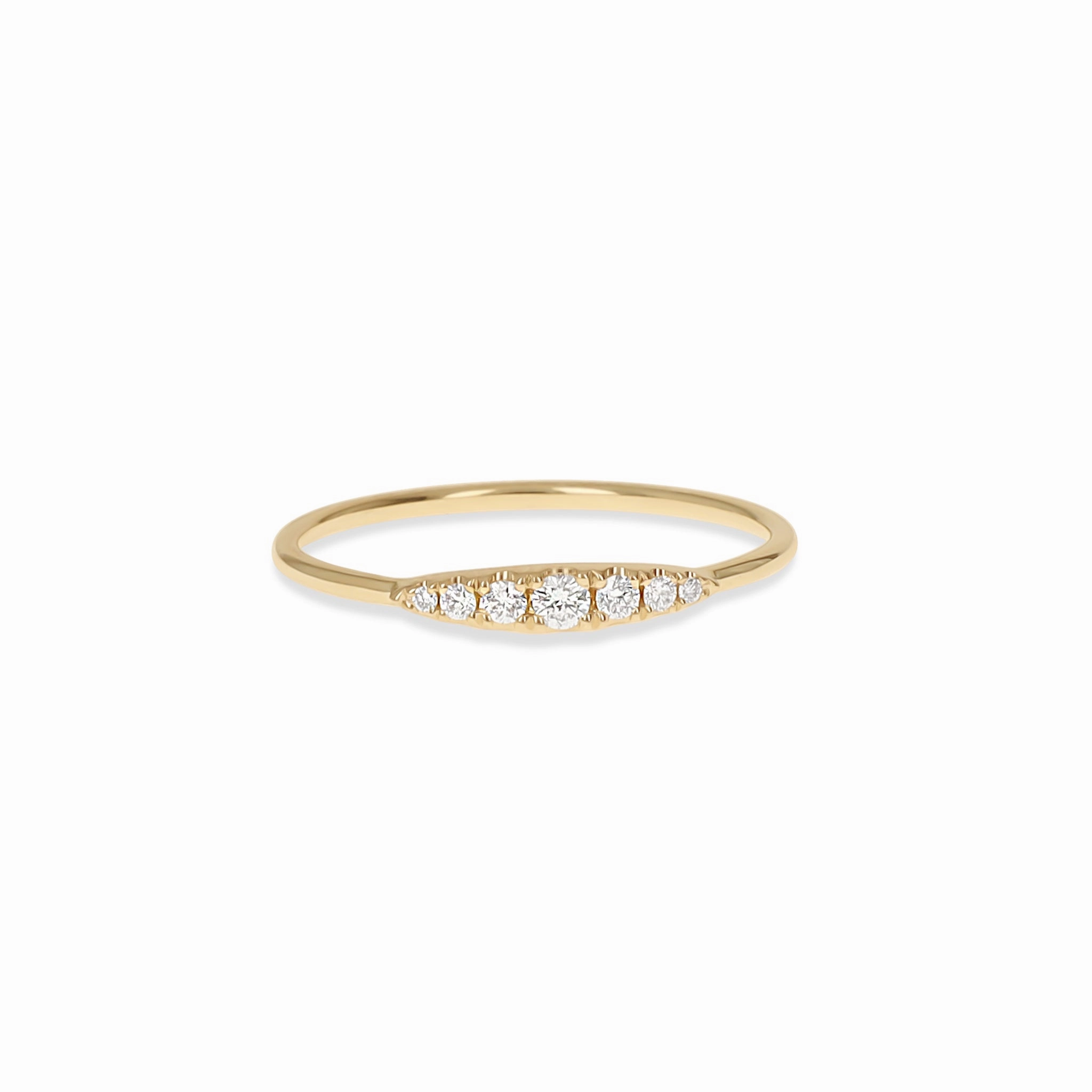 Refined Piece Night Appeal Curved Diamond Bar Ring