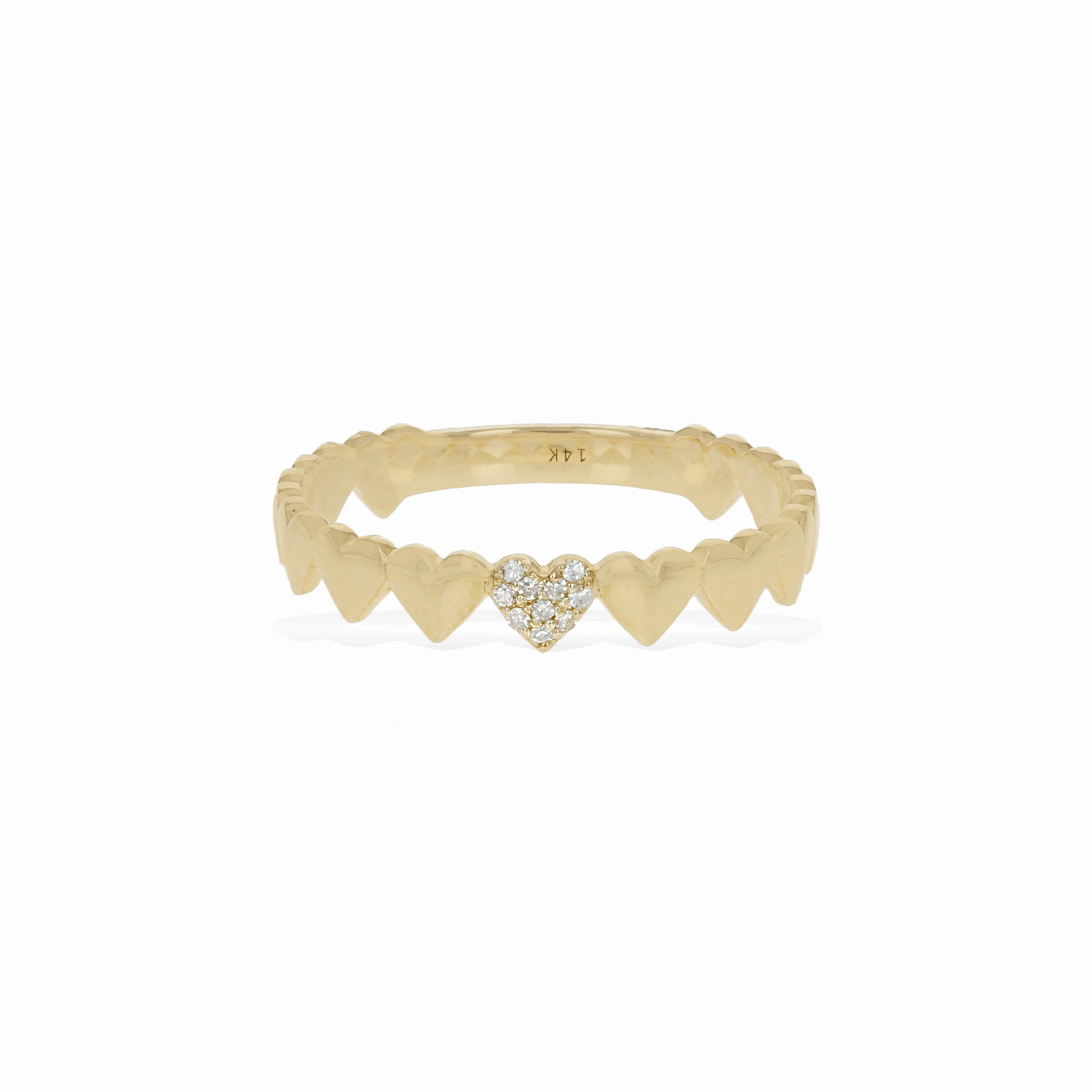 Delicate Touch Statement Accessory Diamond Heart Eternity Ring
