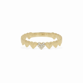 Delicate Touch Statement Accessory Diamond Heart Eternity Ring