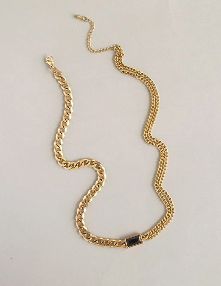 Common Piece Bella Black Onyx Cuban Necklace