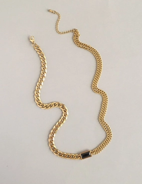 Common Piece Bella Black Onyx Cuban Necklace