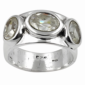 Flexible Design High-Quality Cubic Zirconia Silver Ring - Perfect CZ Rings | CZ Silver Jewelry