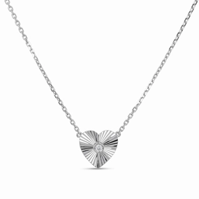 Sparkling Diamond White Gold Heart Necklace Chic Spark Elegant Layer