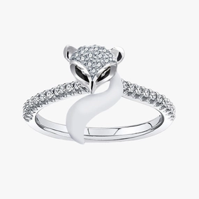 Sterling Silver Gold Plated Fox Ring Effortless Glam Styled Finish