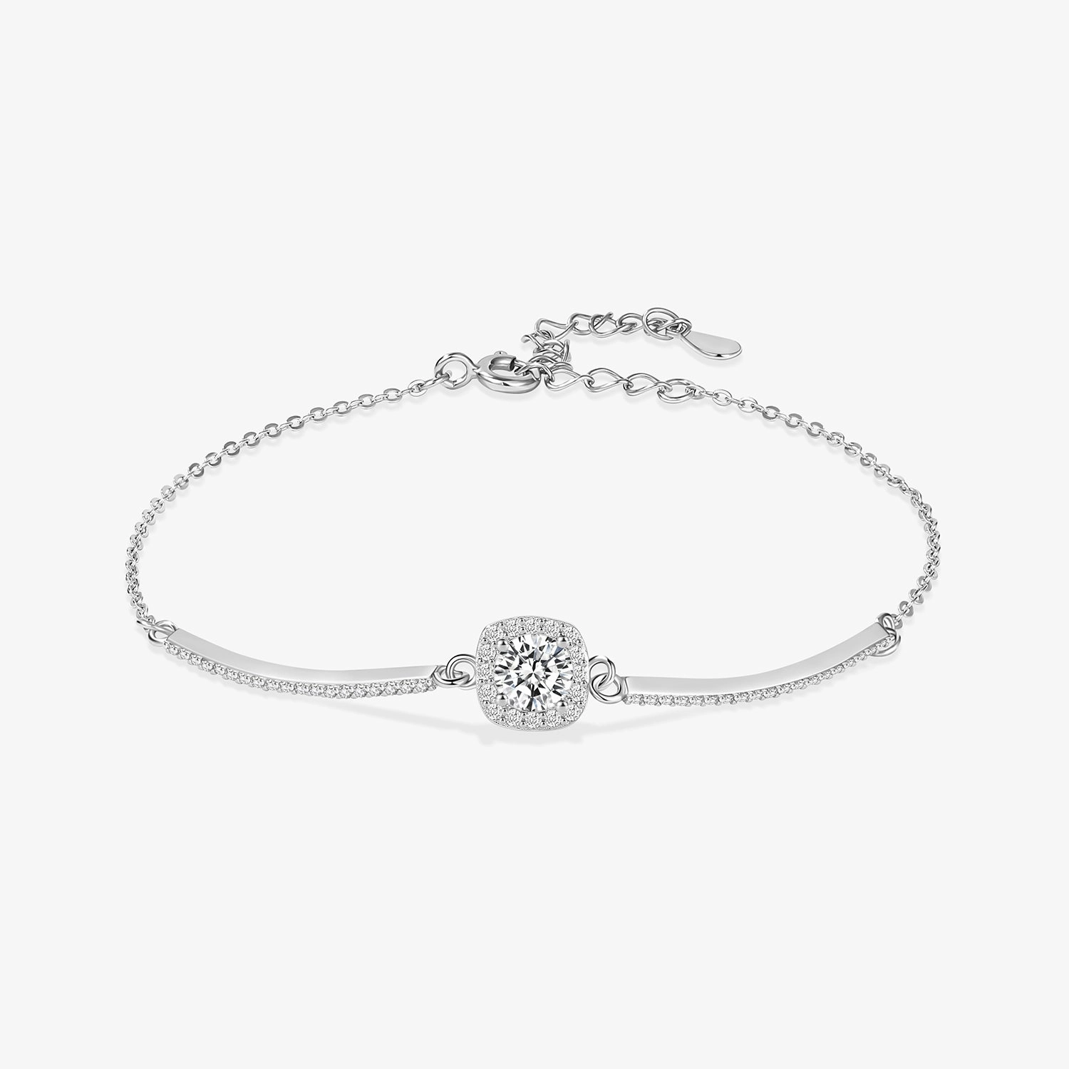 Muted Mood Vibrant Touch Pieces Radiant Cut Moissanite Adjustable Bracelet